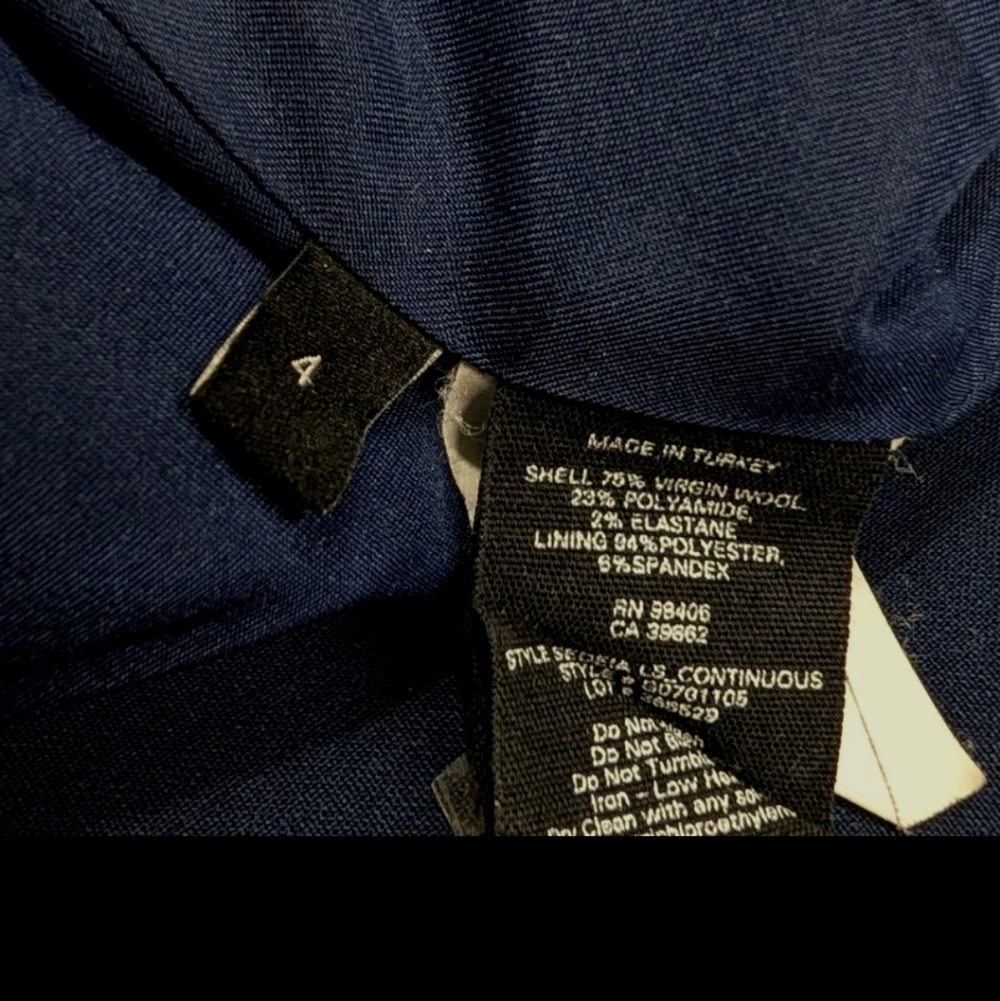 Theory Sepia Long Sleeve Open Front Blazer Navy Blue 4 Virgin Wool Bl Sustainabl - Picture 9 of 14